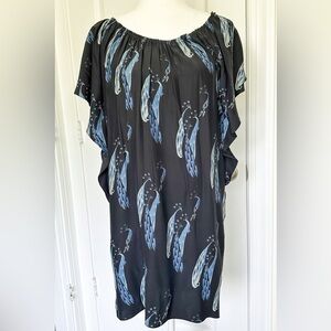 Ulla Johnson Peacock Print Shift Dress 6